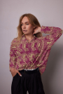 Cotton Voile batik paisley, berry