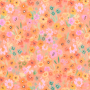 Cotton voile flower meadow, orange