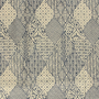 Tissu voile de coton Losanges géométriques Fantasy Leaves, naturel