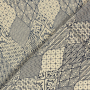 Tissu voile de coton Losanges géométriques Fantasy Leaves, naturel