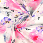 Cotton voile Flower Dots, white