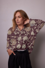 Katoenen voile flowers, mauve