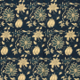 Tissu voile de coton Fleurs Flowers, marine