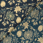 Tissu voile de coton Fleurs Flowers, marine