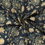 Tissu voile de coton Fleurs Flowers, marine