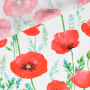 Cotton Voile poppies, white