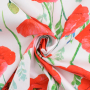 Cotton Voile poppies, white