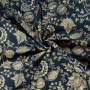 Tissu voile de coton Fleurs Oriental Flowers, marine