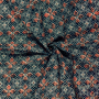 Tissu voile de coton Ornements, bleu marine