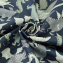 Tissu coton cretonne dragons, gris foncé
