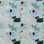 Baumwollcretonne Relaxed Dogs, hellmint