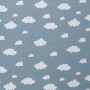 Baumwollflanell Clouds, blau