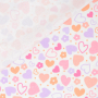 Cotton flannel Color Hearts, off white