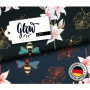 Katoenjersey Albstoffe Hamburger Liebe Glow Lily, marineblauw