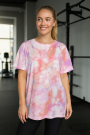 Tissu jersey de coton batik, rose fuchsia