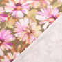 Tissu jersey de coton fleurs, rose