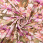 Tissu jersey de coton fleurs, rose