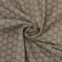 Tissu jersey de coton fleurs parapluies, taupe