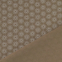 Tissu jersey de coton fleurs parapluies, taupe