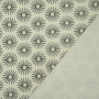 Tissu jersey de coton fleurs parapluies, blanc cassé