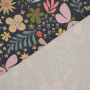 Tissu jersey de coton Papillons Butterfly Garden, bleu marine