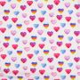 Katoenjersey Coloured Hearts, gebroken wit