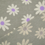 Katoenjersey Daisies, grijsgroen