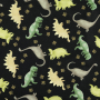 Baumwolljersey Dinosaurier, schwarz