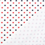 Katoenjersey Dots, wit-rood-marine