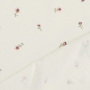 Tissu jersey de coton Fleurs Flores, blanc cassé