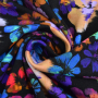 Tissu jersey de coton Fleurs Flower Bomb, noir