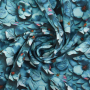 Katoenjersey flower wall, petrol
