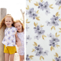 Tissu jersey de coton fleurs Flowers and Leaves Poppy, blanc cassé