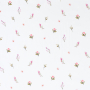 Tissu jersey de coton Fleurs Flowers, blanc