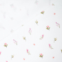 Tissu jersey de coton Fleurs Flowers, blanc