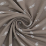 Tissu jersey de coton plumes flying feather, taupe