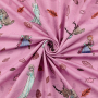Tissu jersey de coton Reine des neiges Frozen, impression numérique, rose
