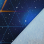 Katoenjersey Galaxy lights, blauw