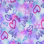 Katoenjersey Girly Graffiti, lichtlila