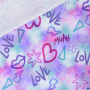 Katoenjersey Girly Graffiti, lichtlila
