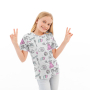 Tissu jersey de coton Filles Glamour Girls Time, blanc cassé