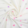 Tissu jersey de coton Coeurs Glamour Hearts, blanc cassé