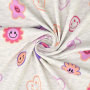 Cotton jersey Glitter Happy Faces, ecru melange