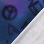 Tissu jersey de coton Graffiti Style, bleu foncé