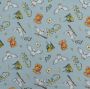 Tissu jersey coton Harry Potter courriers des hiboux, gris clair
