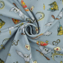 Tissu jersey coton Harry Potter courriers des hiboux, gris clair