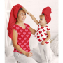 Tissu jersey de coton Coeurs Hearts, rouge foncé