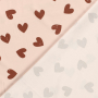 Tissu jersey de coton Coeurs, abricot