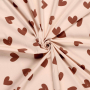 Tissu jersey de coton Coeurs, abricot