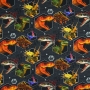 Katoenjersey Jurassic World, donkergrijs